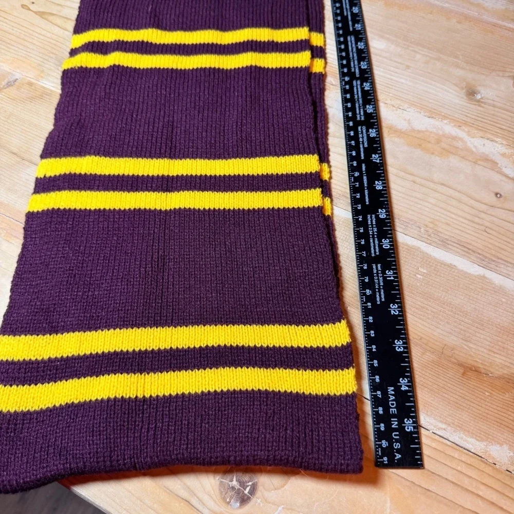 Harry Potter‎ Gryffindor Scarf Maroon Gold Striped Knit Crest Cosplay 9x70